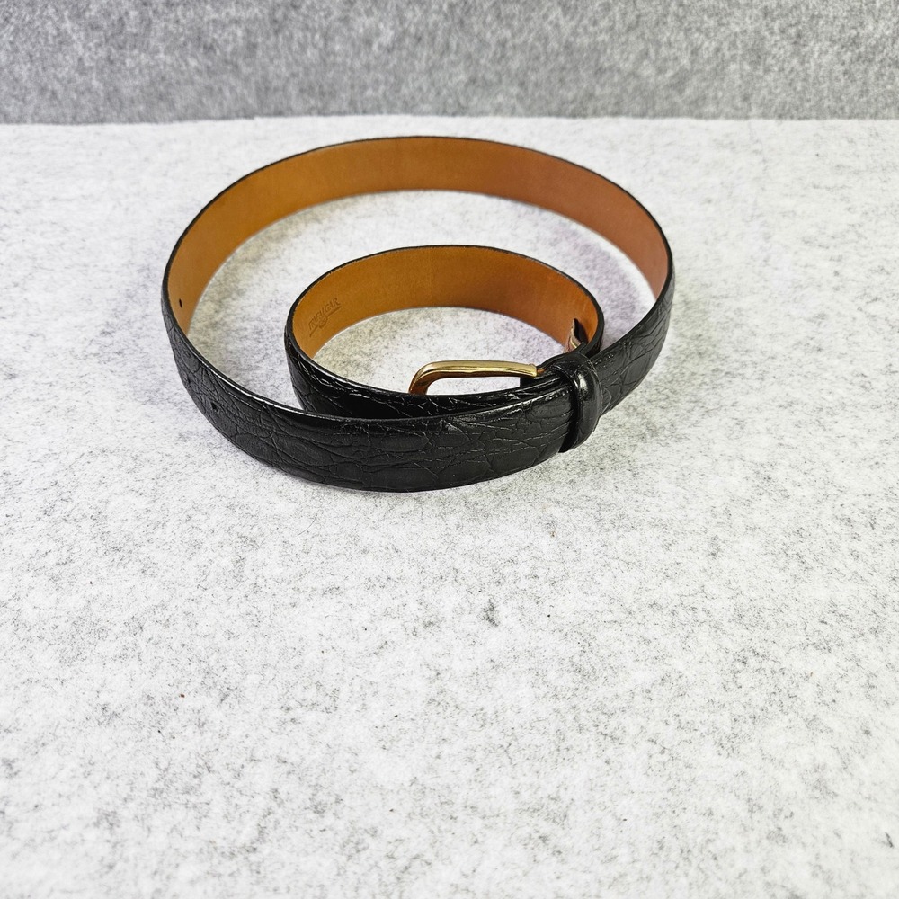 Trafalgar Mens Black Crocodile Embossed Leather Belt Size 36/90 Made in USA